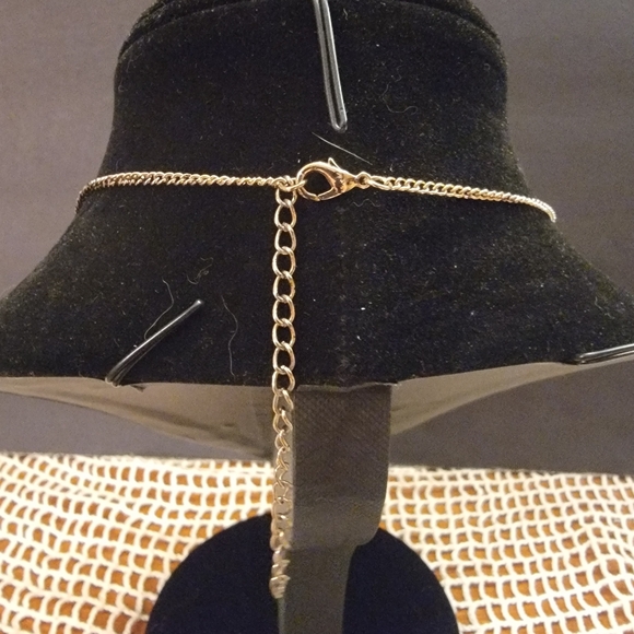 Rhinestone Flower Vine and Silvertone Necklace - Picture 3 of 5